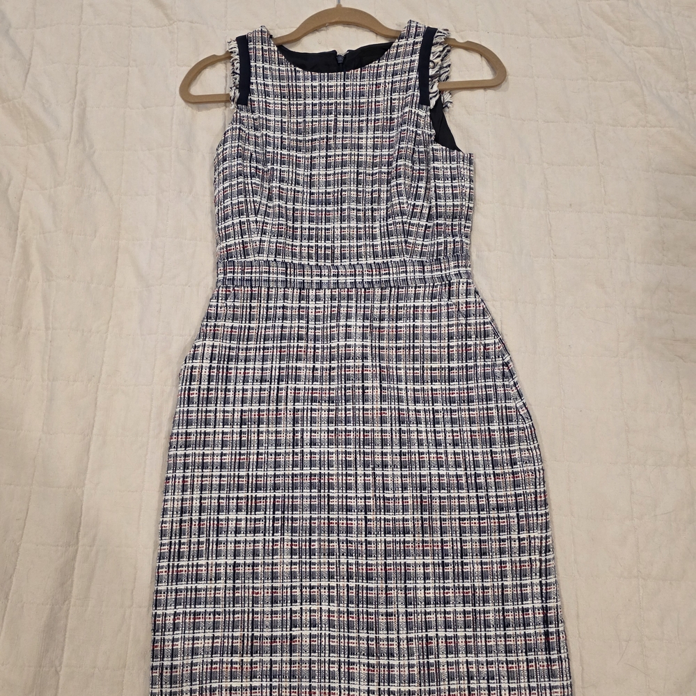 J. Crew Multicolor Plaid Midi Dress